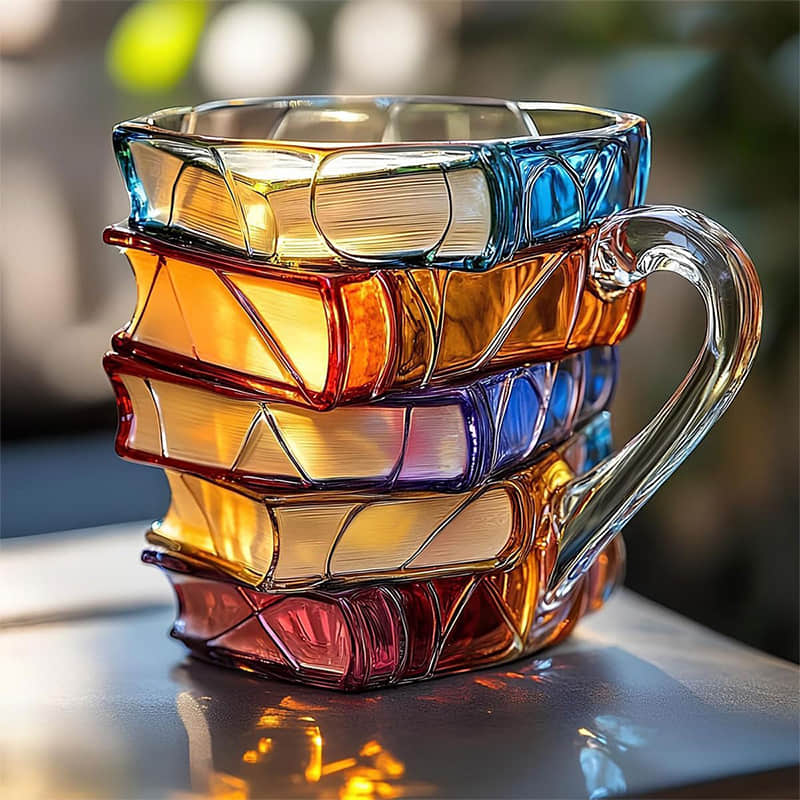 Tazza Lucky 3D Artigianale Originale per Amanti dei Libri