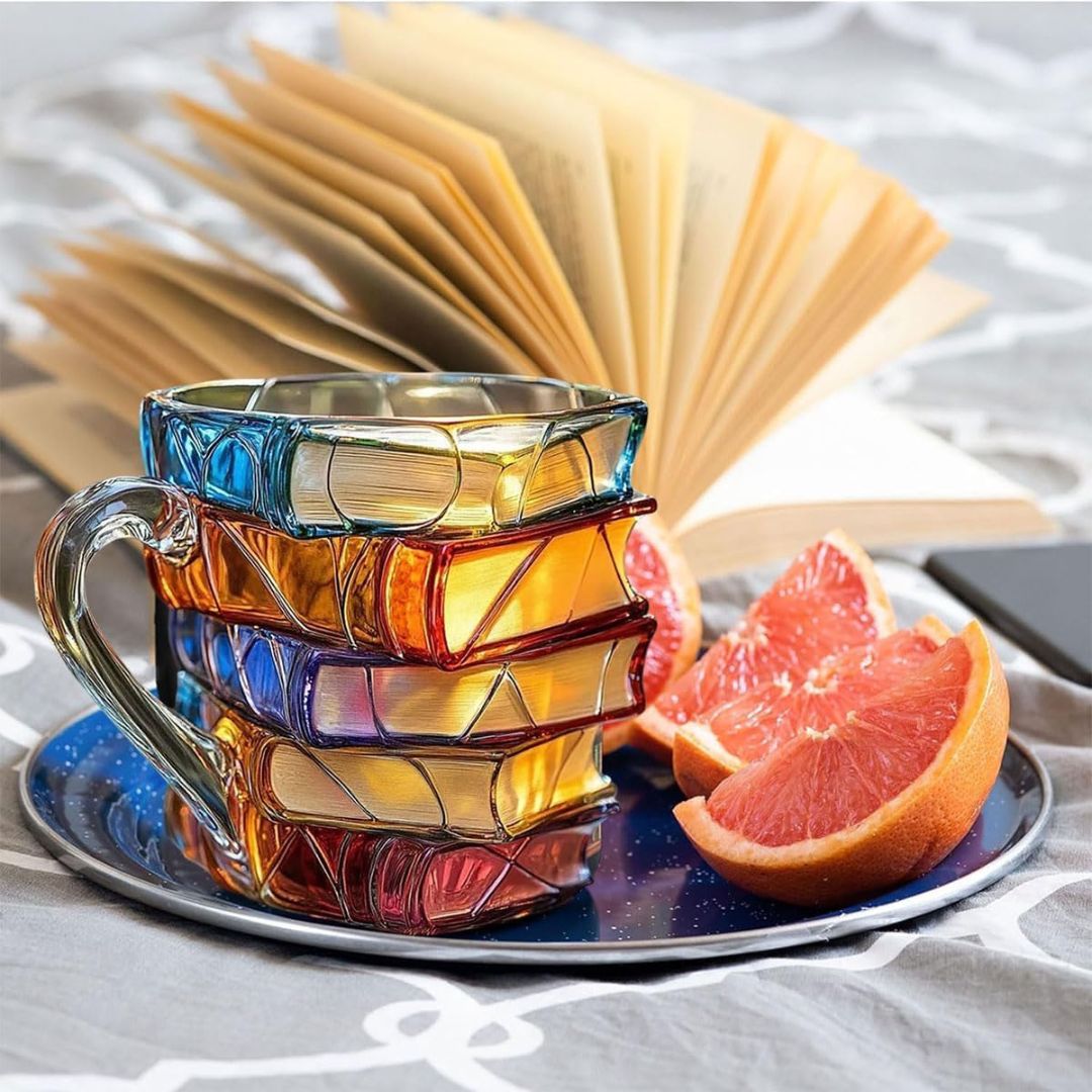 Tazza Lucky 3D Artigianale Originale per Amanti dei Libri