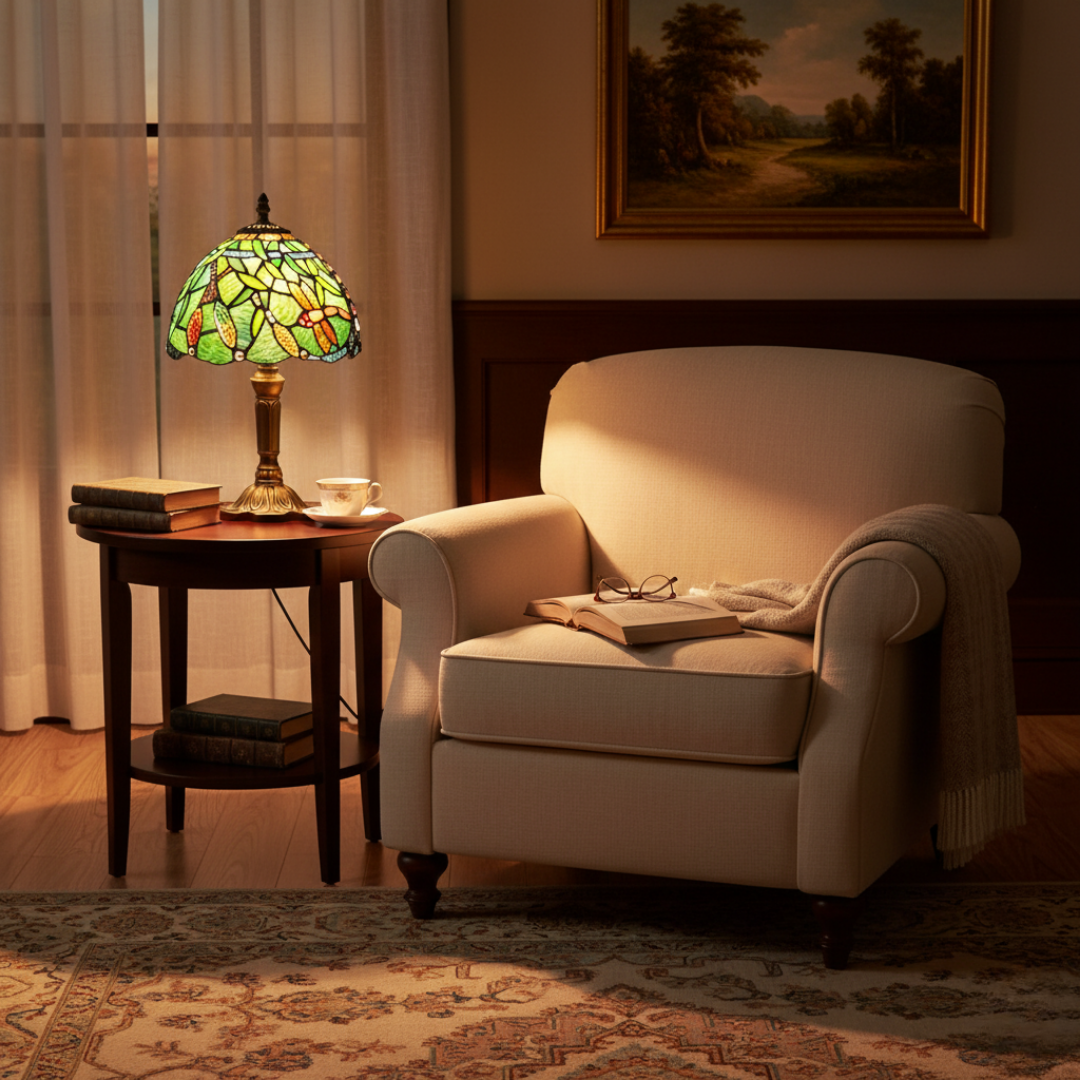 Lampada da Tavolo LED in Vetro Colorato Mediterraneo