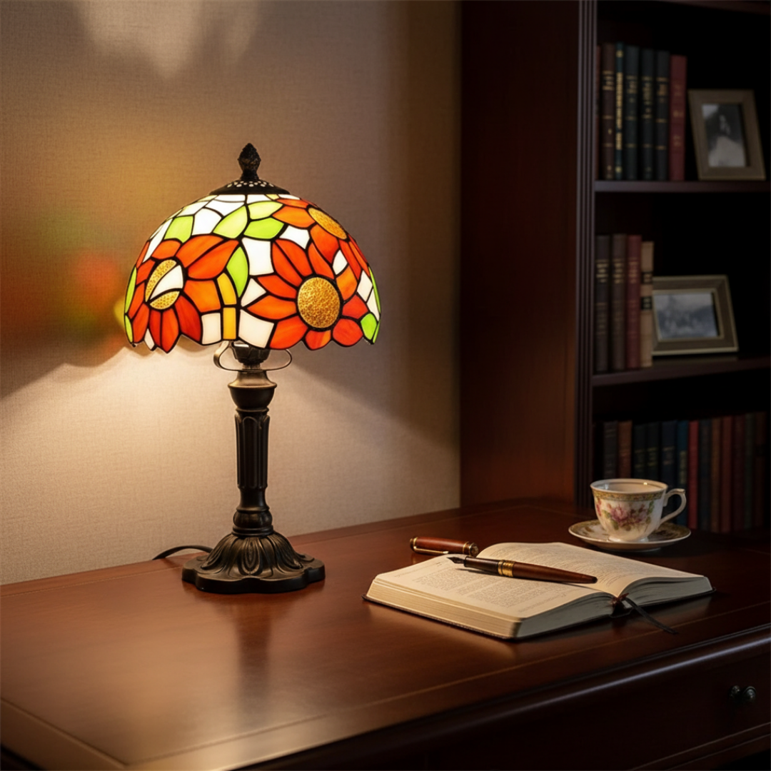 Lampada da Tavolo LED in Vetro Ornato