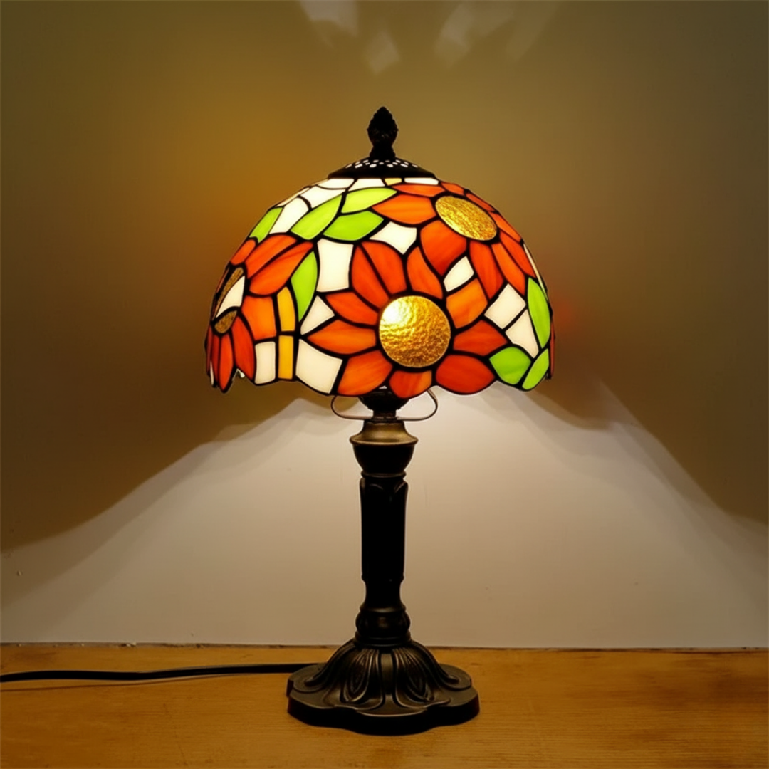Lampada da Tavolo LED in Vetro Ornato