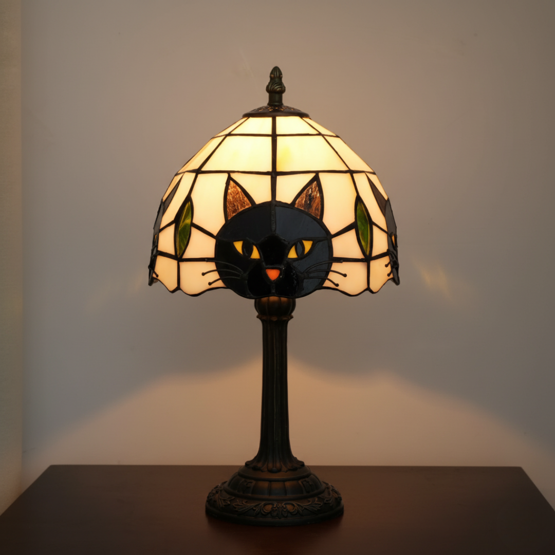 Gatto Nero Retrò Barocco – Lampada da Tavolo