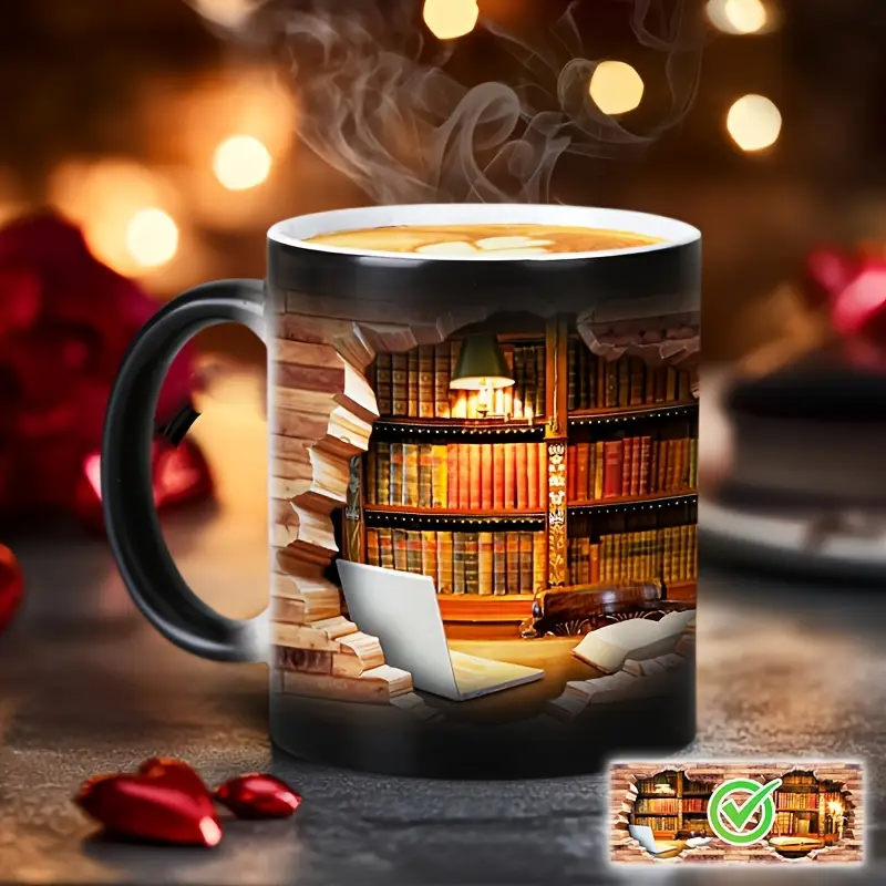 Tazza in Ceramica Termica Affascinante per Amanti dei Libri