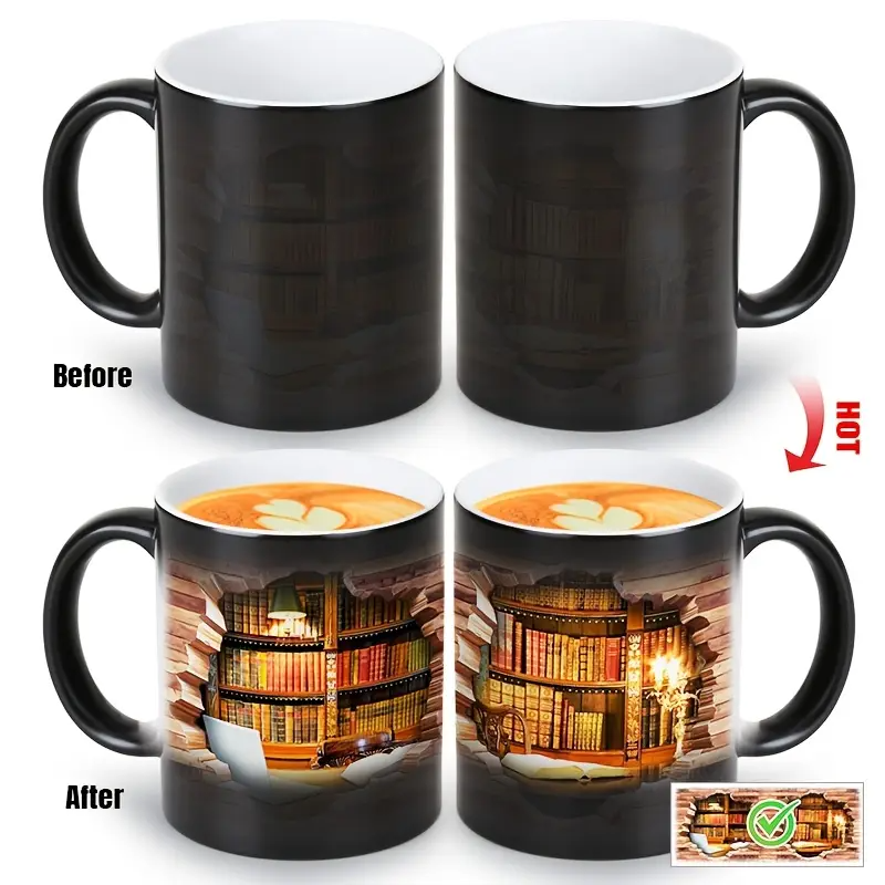 Tazza in Ceramica Termica Affascinante per Amanti dei Libri